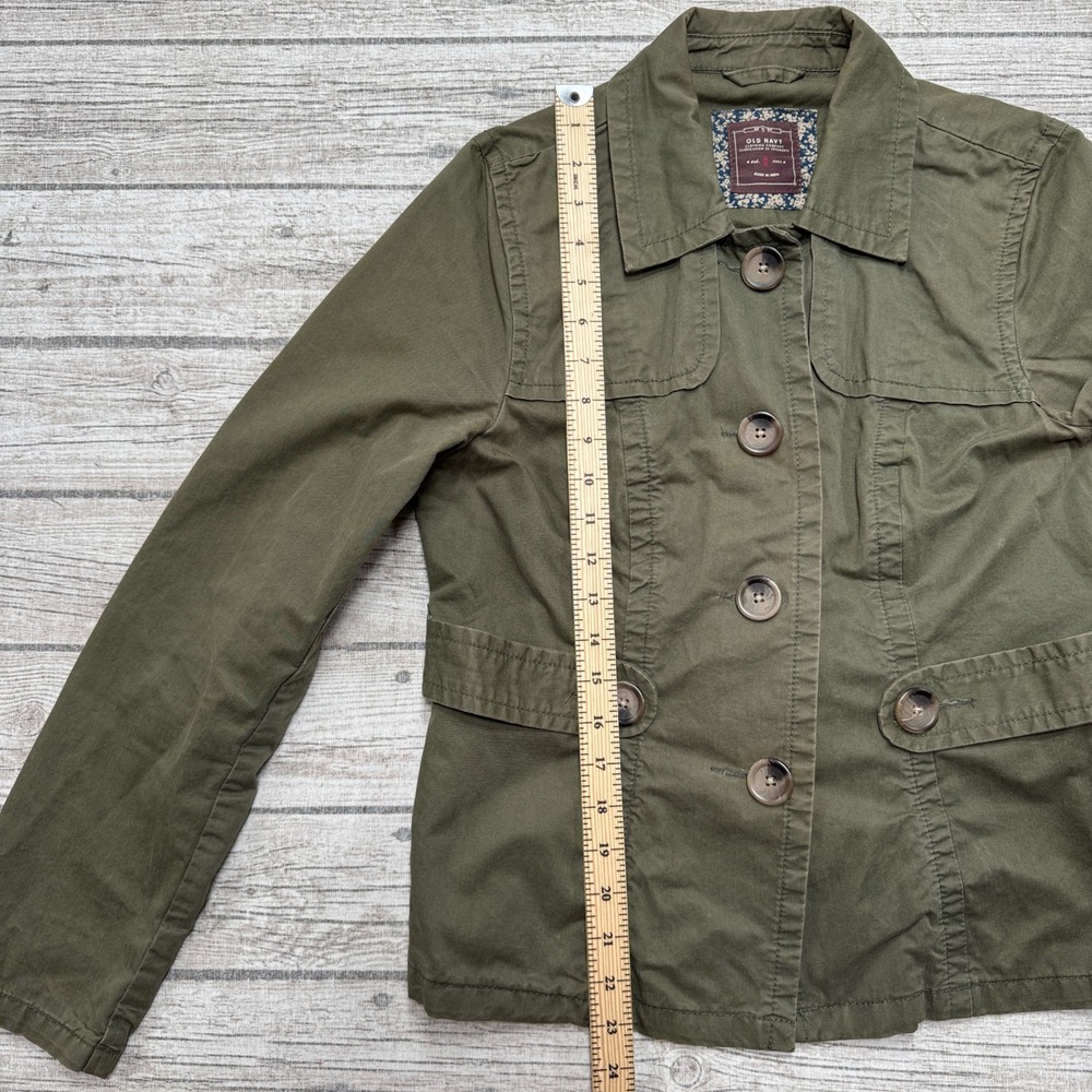 Vintage Old Navy Jacket Women's Small Olive Green Military Utility Field Coat - Picture 4 of 7